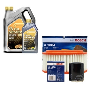 에스오일  포터2 22년형 이전 디젤 세븐골드 C2/C3 5W30 7L 엔진오일 보쉬 필터 세트