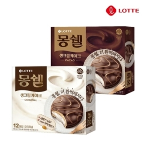 롯데제과  몽쉘 오리지널 생크림케이크 408g + 몽쉘 카카오 생크림케이크 408g