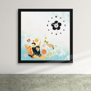 꾸밈  iz226 종이학타고액자벽시계디자인액자시계