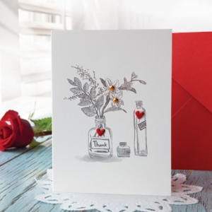 프롬앤투  하트 꽃 카드 FT1037 3