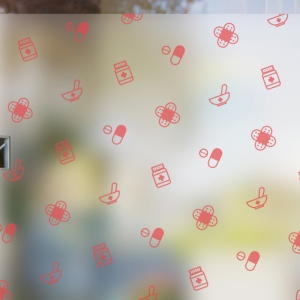 낭만창고  dgse148-약국 아이콘패턴-반투명시트지