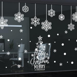 cmi280-눈꽃결정과 트리-크리스마스 스티커-낭만창고