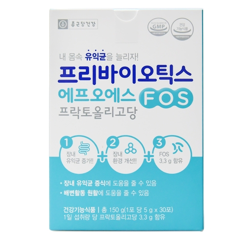 종근당건강 프리바이오틱스 에프오에스 FOS 프락토올리고당 5g 30포