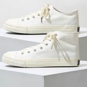 하이 로우남여공용 화이트 캔버스 스니커즈 운동화 SJI116