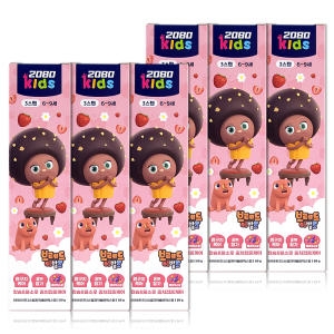 애경 2080 키즈 3스텝 브레드 이발소 치약 베리믹스향 80g