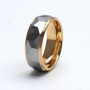 R0496w 텅스텐 메탈 라운드 투톤 기하학 컷팅 반지 미친광택감 우정반지 커