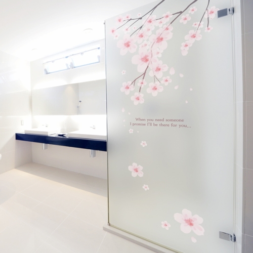 낭만창고  ncdr047-벚나무 아래에서-샤워부스 유리문시트지-낭만