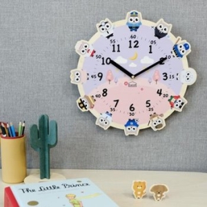 베짓  부자되는 부엉이 무소음 벽시계