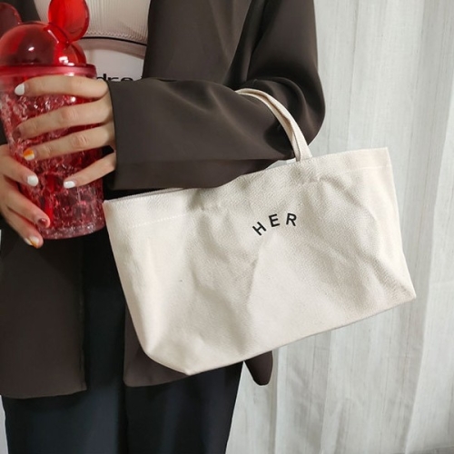 짝꿍닷컴 레터링 에코 쁘띠 토트백 단일컬러 캔버스백 LKB097