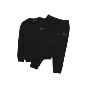 내셔널지오그래픽 키즈 오버핏 맨투맨/팬츠 셋업 CARBON BLACK (K223UPB810)