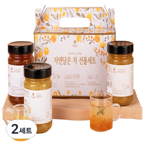 오가다 자연담은 차 선물세트 유자모과차 350g + 꿀생강차 350g + 레몬차 350g 2세트 - 에누리 가격비교