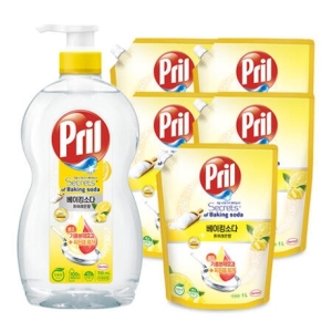 프릴 베이킹소다 주방세제 퓨어레몬 700ml + 리필 1L