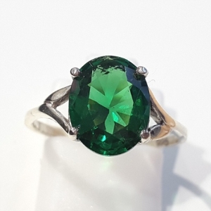 블루케이  그린에메랄드 합성석 반지230506-09탄생석