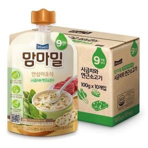 매일유업 맘마밀 안심이유식 시금치와 연근소고기 100g