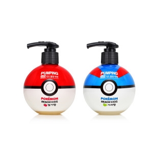 LG생활건강 리치 키즈 포켓몬볼 펌핑치약 사과향 250g x 1개 + 딸기향 250g x 1개