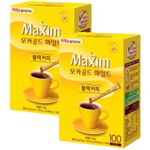 동서식품  맥심 모카골드 블랙커피 커피만 200T 100Tx2박스