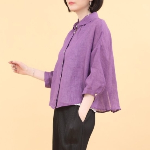 애비뉴투지 엄마옷 모시 린넨 마 둥근카라 여름 블라우스 B05330