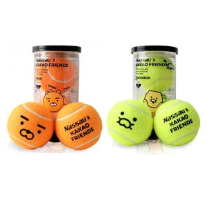 카카오프렌즈  춘식이 라이언 테니스공 2P 세트 낫소 연습용 테니스볼 캔볼