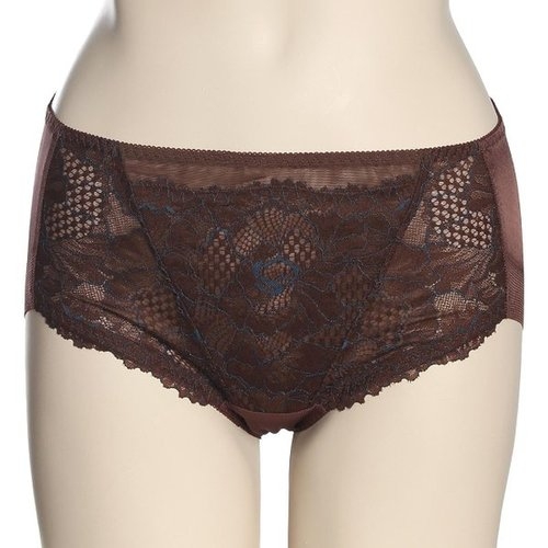 비비안 G 자갸드 레이스 밑위길이가 높은 팬티 BP3513 DBR