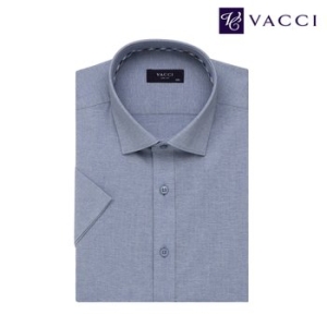 바찌 면혼방 스판 솔리드 슬림핏 반소매 셔츠 그레이 VD1M2BS613G0