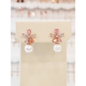 볼라레  세이브존03 40대여자생일선물 멀티풀 큐빅 꽃 진주 드롭 이어링 spe878 S10132011