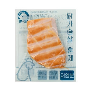 푸드원  냉동 훈제 닭가슴살 저염분 100g