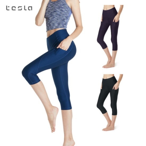 테슬라 요가복 팬츠 카프리 하이웨이스트 FYC24