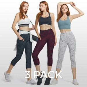 테슬라  애슬리오 요가 하이웨이스트 포켓 8부바지 3팩 AO-YCP36