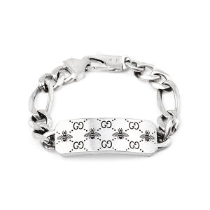 구찌 남녀공용 GG 벌 인그레이빙 팔찌_YBA728264001