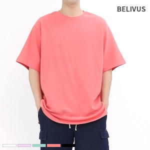 빌리버스 라운드 무지 트임 티셔츠_BJM001