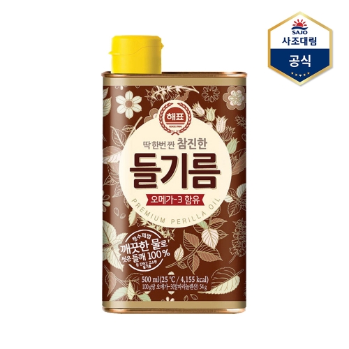 해표 참진한 들기름 500ml