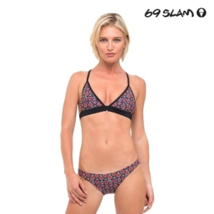 69슬램  여성 플라워 스컬 발리 트라이엥글 비키니 브라 탑상의 XTTFKS-PA