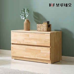 앳홈 테드 러버 원목 800 2단 서랍장 깊이400