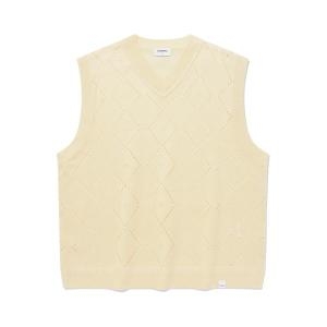 커버낫 709711 COVERNAT 아가일 스카시 니트 베스트 크림 CO2302KT02CM