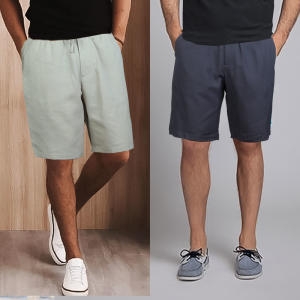 버팔로 칸타클 린넨 밴딩반바지 인견마 남자5부팬츠