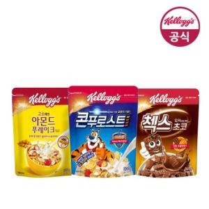 켈로그  시리얼3종 오곡첵스초코340g+콘푸로스트300g+아몬드푸레이크300g 1개