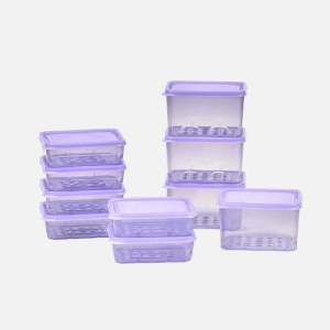 땡스소윤 냉동실 전용 밀폐용기 쿨라벤더 8호 x 4개 + 9호 x 6개