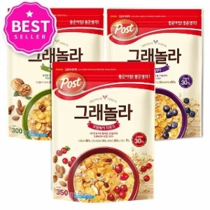 동서식품 포스트 그래놀라 크랜베리아몬드 350g+블루베리 310g+카카오호두 300g