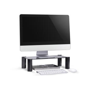 무아스 높이조절 강화유리 모니터 스탠드