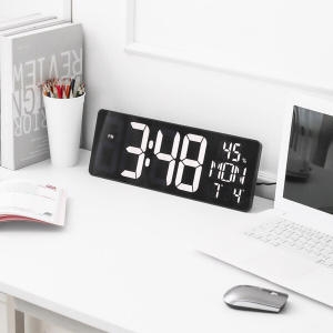 코비  무소음 LED 탁상 미러 벽걸이 디지털 전자 시계 온도 습도 날짜 인테리어 집들이 선물 AL-W378/M