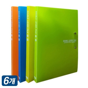오피스존  PP 더블 레버화일 A4 6개입 반투명 좌철 상철