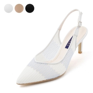 세라 여성 수제화 망사 슬링백 샌들힐 TJG20007 검정 7CM