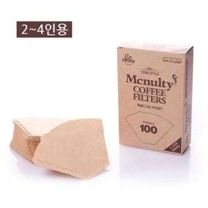 맥널티  커피필터 여과지 2-4인용 100매