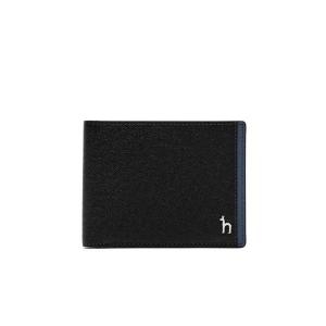 헤지스 블랙 사이드 배색 가죽 머니클립 HJWA9F034BK
