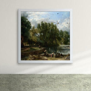 아트박스  꾸밈  px038-명화64_존컨스터블_스트랫퍼드제분소액자벽시계_디자인액자시계