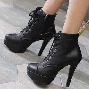 니나스파리 12cm 레이스업 워커 힐0K289