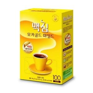 동서식품 맥심 모카골드 블랙 무설탕 0.9x100T 탕비 간식 티타임 음료 믹스