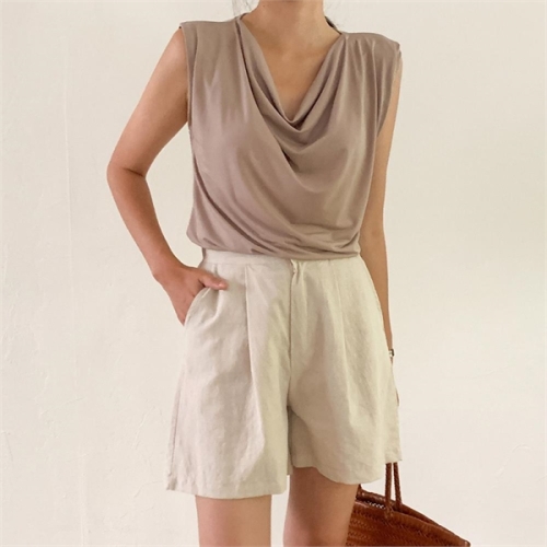 다잇템 여자 SS 잔주름 슬리브리스 블라우스 8778874