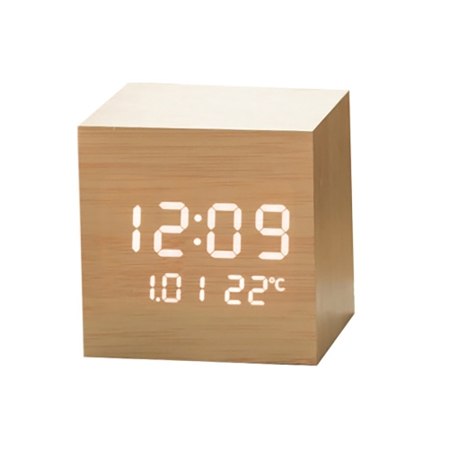 지성아이엔씨 플라이토 우드 큐브 플러스 LED 탁상시계  메이플