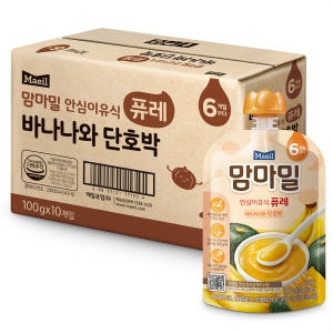 매일유업 맘마밀 안심이유식 퓨레 바나나와 단호박 100g